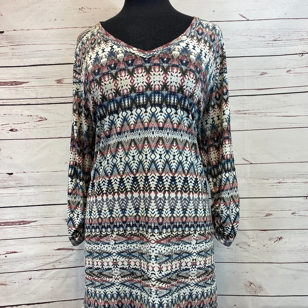 Karen Kane A Line Printed Pattern Blouse Tunic 2X